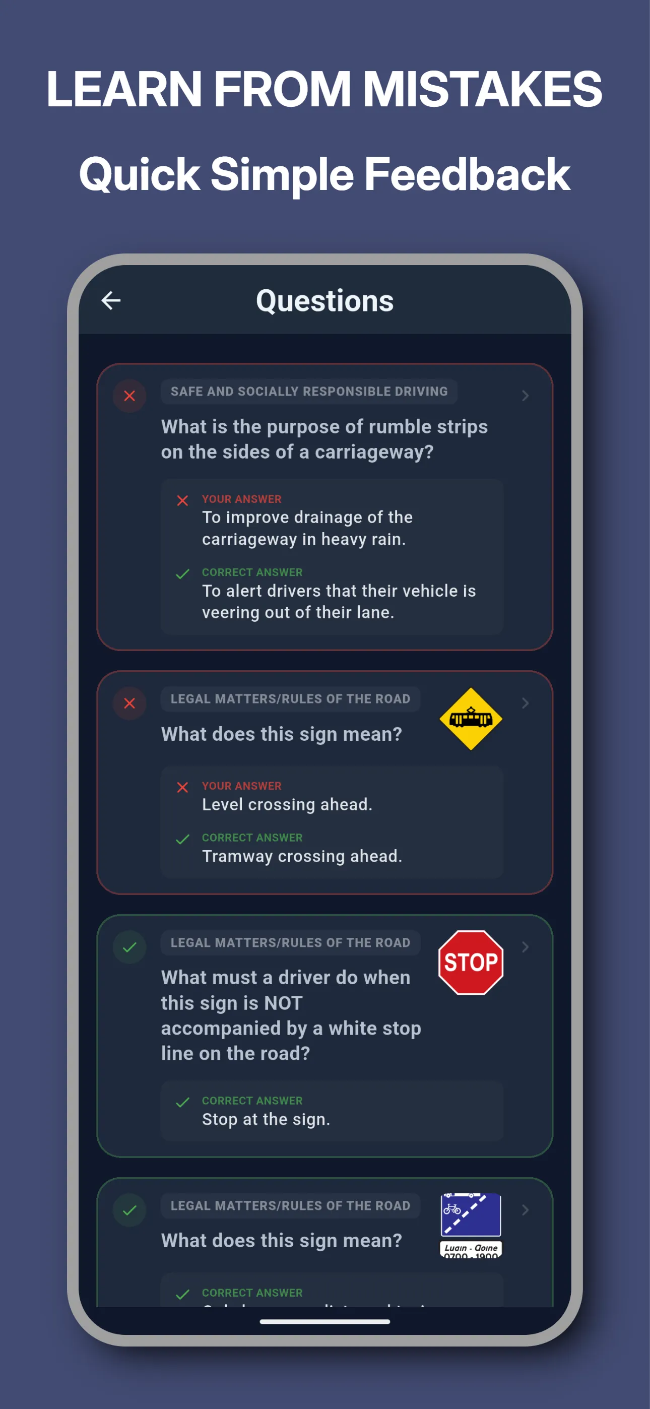 Progress tracking screen